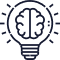 lamp with brain inside icon